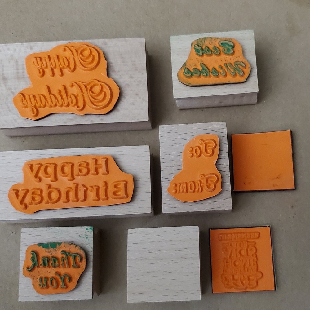 Creative Home Arts Club Wooden Ink Stamps**Five Various - Picture 2 of 4